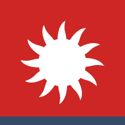 small sun icon over red background to illustrate hot temperatures