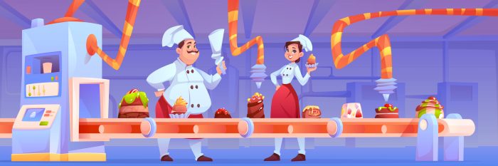 factory with Christmas theme