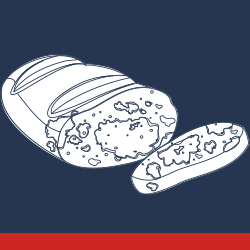 Loaf of bread growing mold