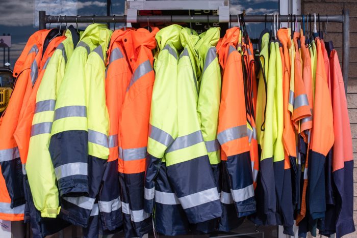 Hi-vis jackets hanging up