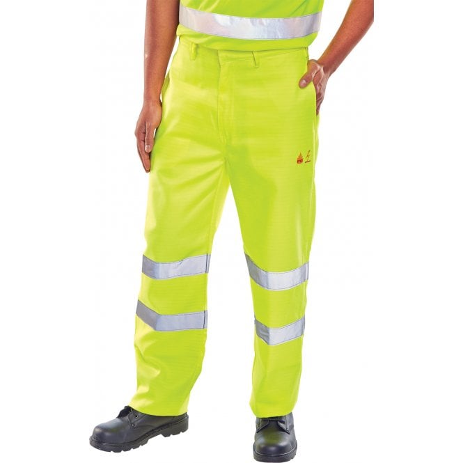 Beeswift Fire Retardant Anti Static Trousers En471 Saturn Yellow