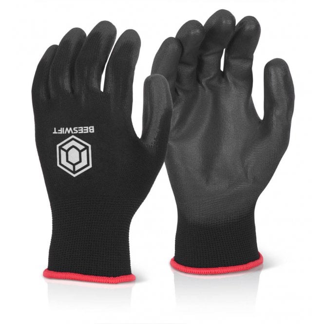 Beeswift  Pu Coated Gloves Black (Box of 10 pairs)