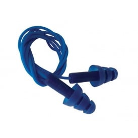 Metal Detectable Earplugs Blue 3 Flange (Pack of 100)