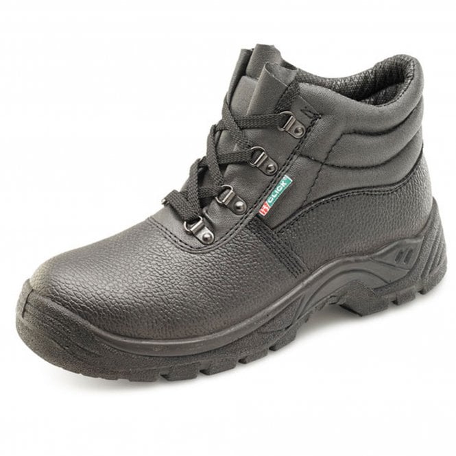 Click 4 D-RING Steel Toe Leather Safety Boot Black