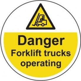 Danger Forklift Trucks Operating Floor Sign