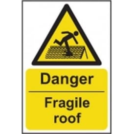 Danger Fragile roof Sign
