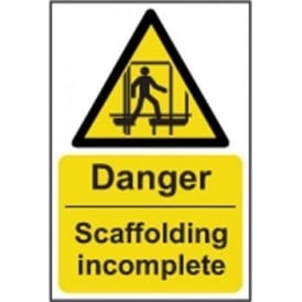 Danger Scaffolding incomplete