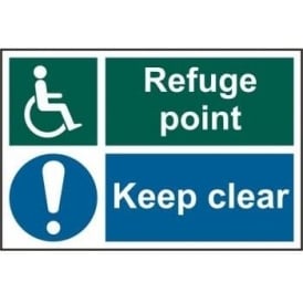 Disabled Refuge Point Keep Clears Sign