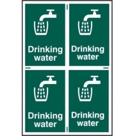 Drinking Water Sign 4 per sheet