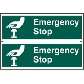 Emergency Stop Button Sign (2 per sheet)