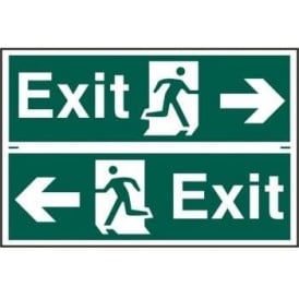 Exit Sign with Running Man Right/Left With Left/Right Arrow (2 Per Sheet) 