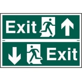 Exit Sign with Running Man Right/Left With up/down Arrow (2 Per Sheet) 