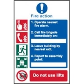 Fire Action Sign - SAV/RPVC/PVC