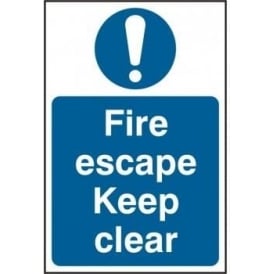 Fire Escape Keep Clear Sign