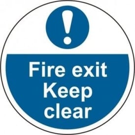 Fire Exit Keep Clear Floor Sign