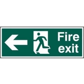 Fire Exit Sign with Man running Left with Left Arrow