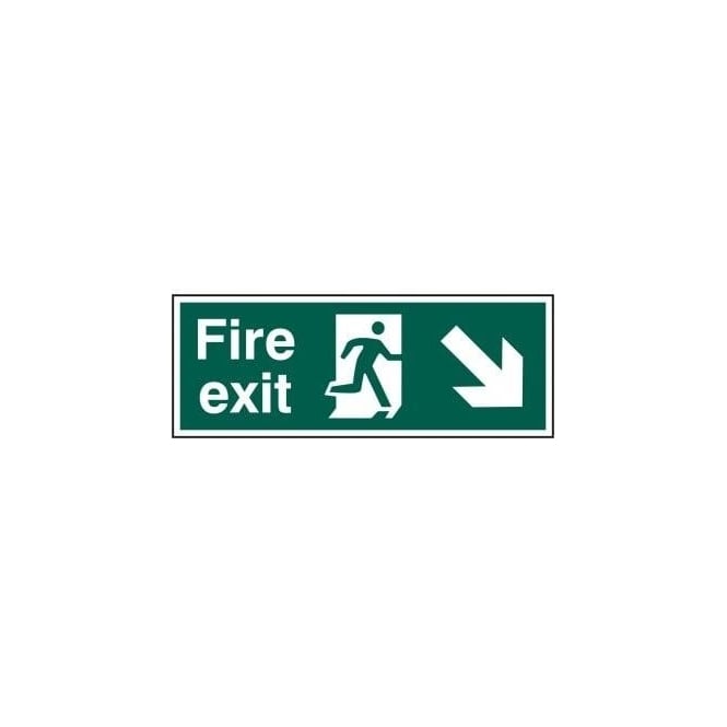 Complete Safety Supplies Fire Exit Sign with Man running Right with Down Right Arrow