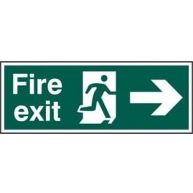 Fire Exit Sign with Man running Right with Right Arrow