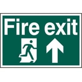 Fire Exit Sign with Running Man Right and Up Arrow 