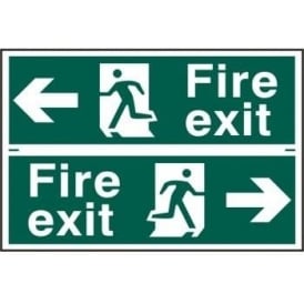 Fire Exit Sign with Running Man Right/Left With left/right Arrow (2 Per Sheet) 