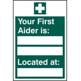First Aider Name and Location Sign