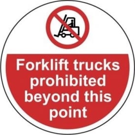 Forklift Truck Prohibited Beyond This Point Floor Sign