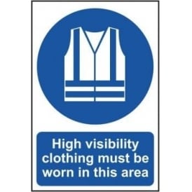 High visibility clothing must be worn in this area sign