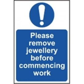 Jewellery Removal Sign - 300 x 200