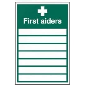 List of First Aiders Sign