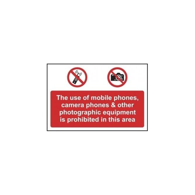 Complete Safety Supplies Photographic Equipment is Prohibited Sign