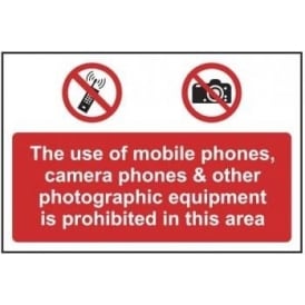 Photographic Equipment is Prohibited Sign