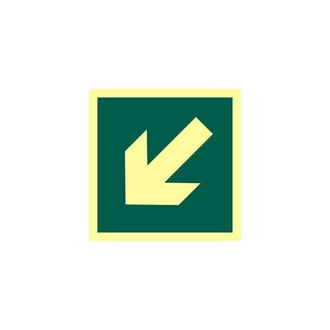 Complete Safety Supplies Photoluminescent Arrow Down/Left Sign