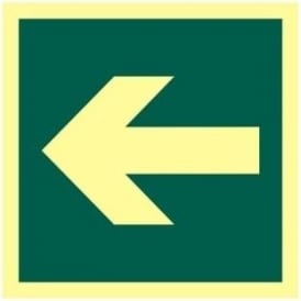 Photoluminescent Arrow Left Sign