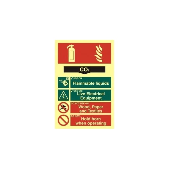 Complete Safety Supplies Photoluminescent CO2 Fire Extinguisher Sign