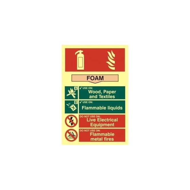 Complete Safety Supplies Photoluminescent Foam Fire Extinguisher Sign