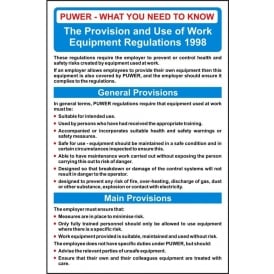 Provision and Use of Work Equipment Regulations Poster