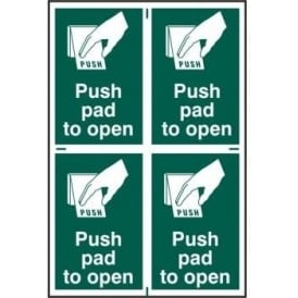 Push Pad To Open Sign 4 per Sheet