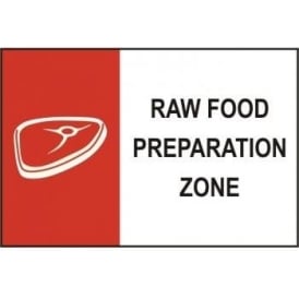 Raw Food Preparation Zone Sign