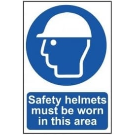 Safety Helmets Must Be Worn In This Area Sign
