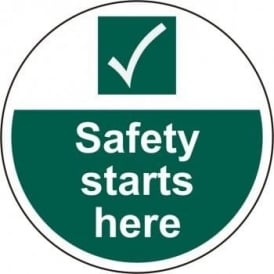 Safety Starts Here Floor Sign