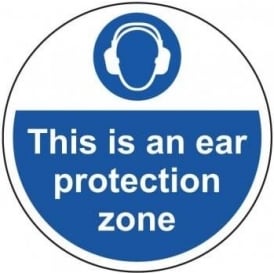 This is an Ear Protection Zone Area Floor Sign