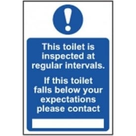 Toilet Inspection Sign with Contact Number Section