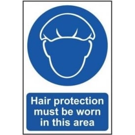 Wear Hairnet Sign - Self Adhesive Semi Rigid PVC - 200 x 300	