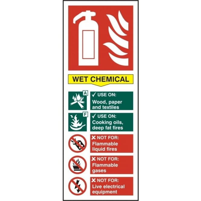 Complete Safety Supplies Wet Chemicals Fire Extinguisher Sign
