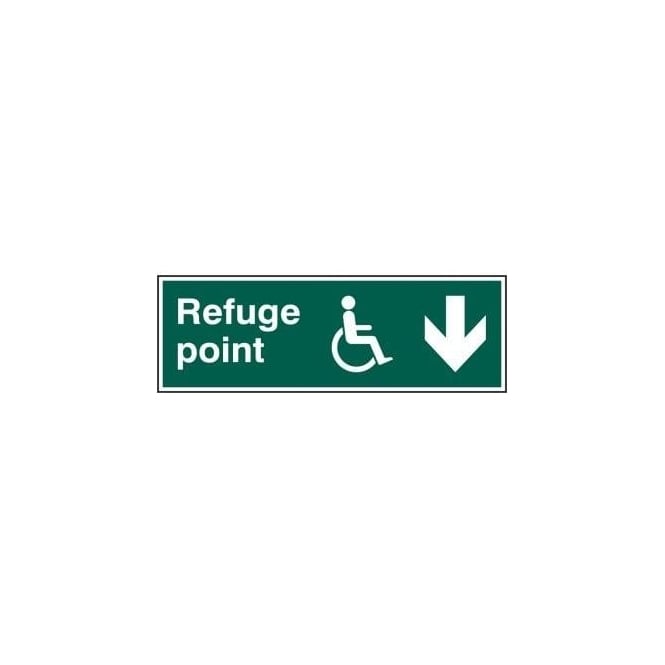 Complete Safety Supplies Disabled Refuge Point with Arrow Down Sign