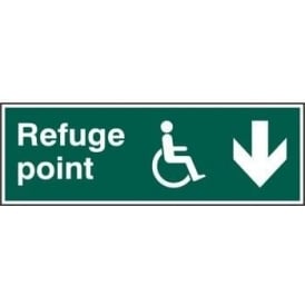Disabled Refuge Point with Arrow Down Sign