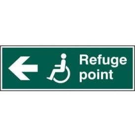 Disabled Refuge Point with Arrow Left Sign