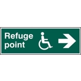 Disabled Refuge Point with Arrow Right Sign