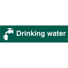 Drinking Water Sign - White on Green