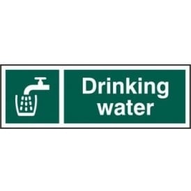 Drinking Water Sign - White on Green